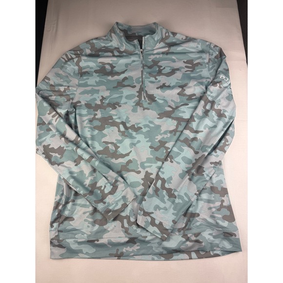 johnnie-O Other - johnnie-O 1/4 Zip Pullover Large Blue Camo Performance Stretch Mock Neck DJJ